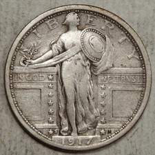 1917-S Type 1 Standing Liberty Quarter, Very Fine , Full Date  1104-02