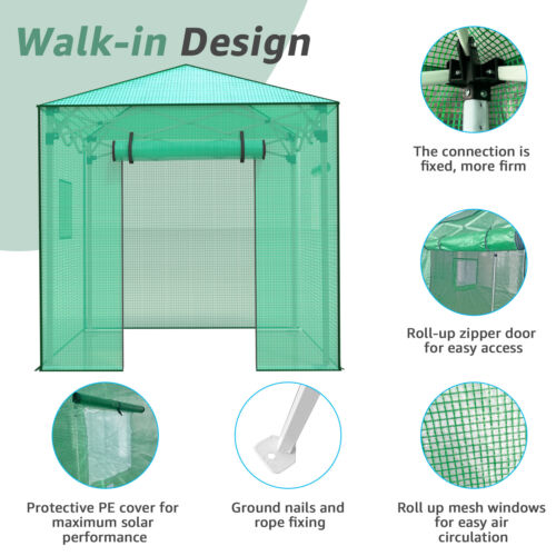 3 Sizes Upgraded Pop-Up Plant Greenhouse for Outdoors with Durable PE Cover