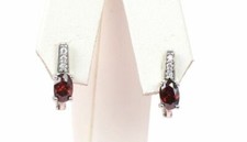 12 month Birthstone CZ Prong 925 Sterling Silver Oval Dangle Leverback Earring