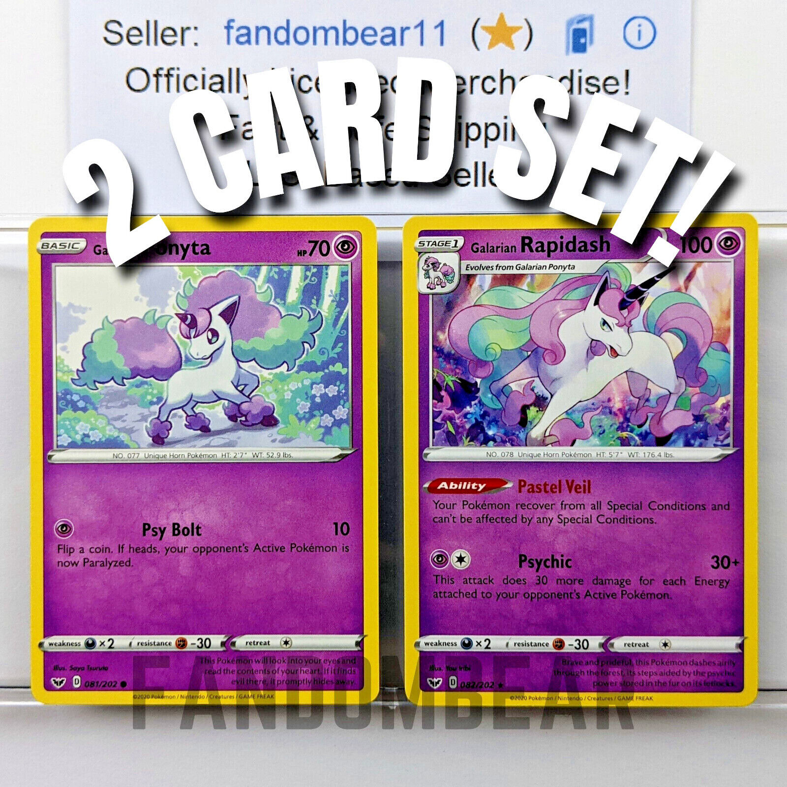 GALARIAN PONYTA & RAPIDASH EVOLUTIONS COLLECTION 2-CARD POKEMON SWSH Base Set