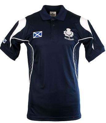 Gents Polo Shirt In Racing Design With Thistle Design Size 2XL