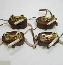 Brass Binocular mother of pearl spyglass Vintage lots of 4 pcs With Leather Box