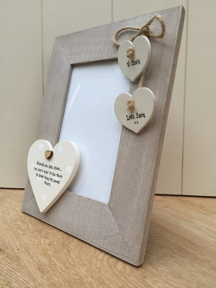 Special Best Friend Birthday Gift Present PERSONALISED Photo Frame Shabby Chic - Image 2 of 4