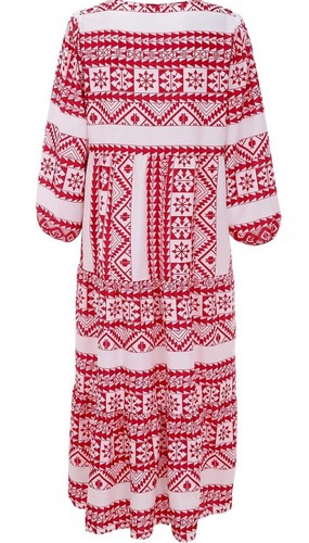 Geometric Printed Bubble Sleeved Dress Street Oversized Women's Clothing Sz M - Picture 3 of 9
