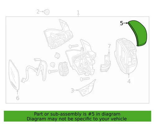 Honda 76251-TG7-A31ZN LH Upper Mirror Cover 20-22 Pilot New Genuine