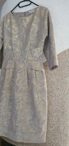 Gr 34/36 Designer Cocktail Kleid Gold ausgefallen schön neuwertig Maße beachten - Bild 3 von 6