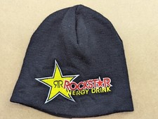 Rockstar Energy Drink Black Beanie Hat One Size Stretch Promo