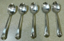 Oneida Rushmore Stainless Flatware Soup Spoon/Place Spoon 6 5/8 5 Piece Set .