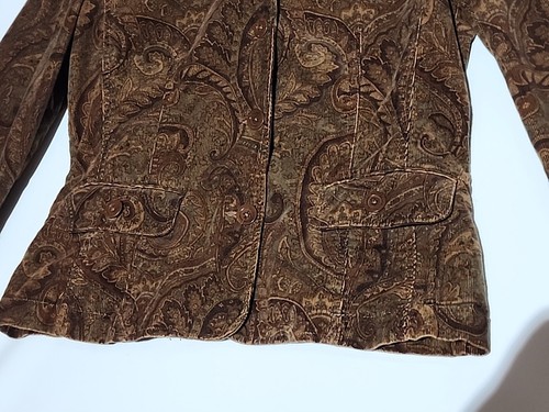 Chaqueta vintage Jones New York marrón cachemira pana para mujer talla pequeña - Imagen 4 de 8