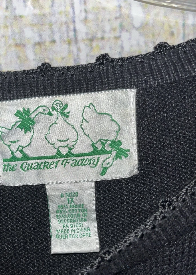 Top tejido ángel de Navidad con estrás de lentejuelas bordadas de fábrica Quacker 1X Foto 2 de 2