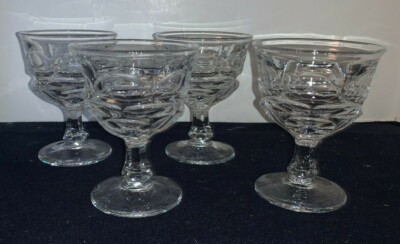 (Set of 4) Fostoria ARGUS Clear Glass 5'' Tall SHERBETS