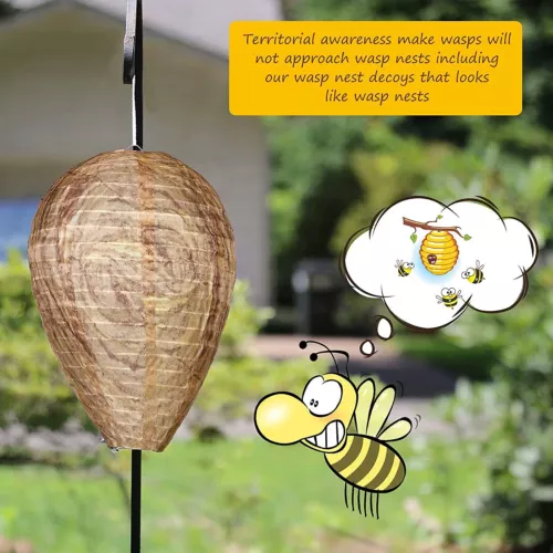 4 Pack Wasp Nest Decoy Hanging Wasp Deterrent for Wasps Hornets Yellow Jackets - Picture 3 of 15