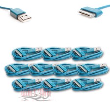 10 3FT USB SYNC DATA POWER CHARGER AQUA BLUE CABLES IPHONE 4S 3GS IPOD NEW IPAD