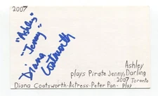 Diana Coatsworth Signed 3x5 Index Card Autograph Actor Murdoch Mysteries