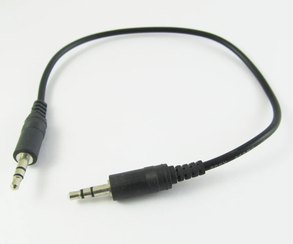 5x 1Ft 30cm 3.5mm Male to Male M/M Stereo Audio Cords Cables Nickel Plated Plugs - Image 2 of 3