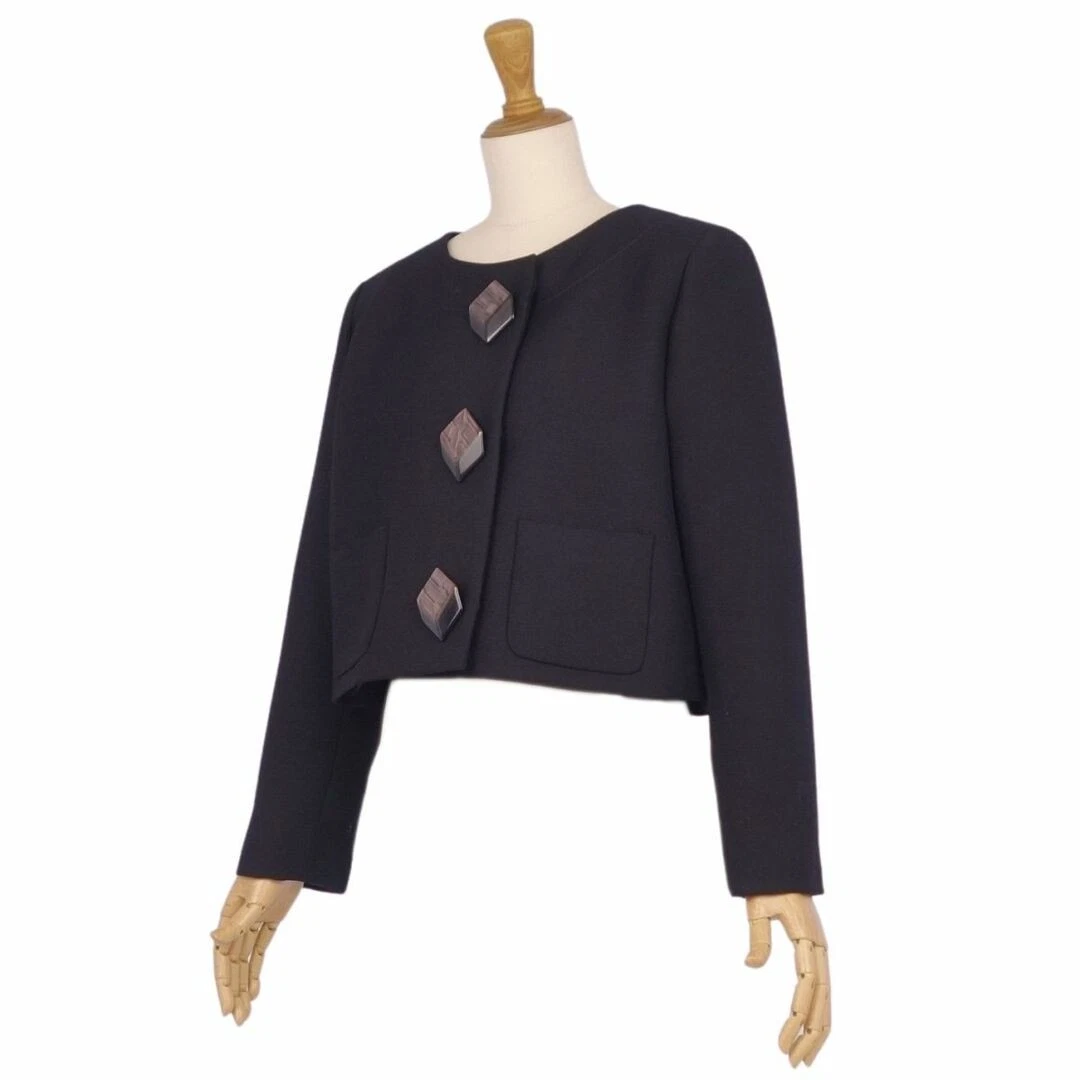 Gucci Giacca Senza Collare Lana Gabardine Capispalla Donna 38 (M Usato0