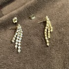 Vintage Crystal Goldtone Fringe Dangle Ear Rings 1.2” Long — photo 5
