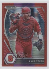 2021 Panini Prizm Draft Picks Red & Purple Hyper Prizm Luca Tresh #PDP214 4l3