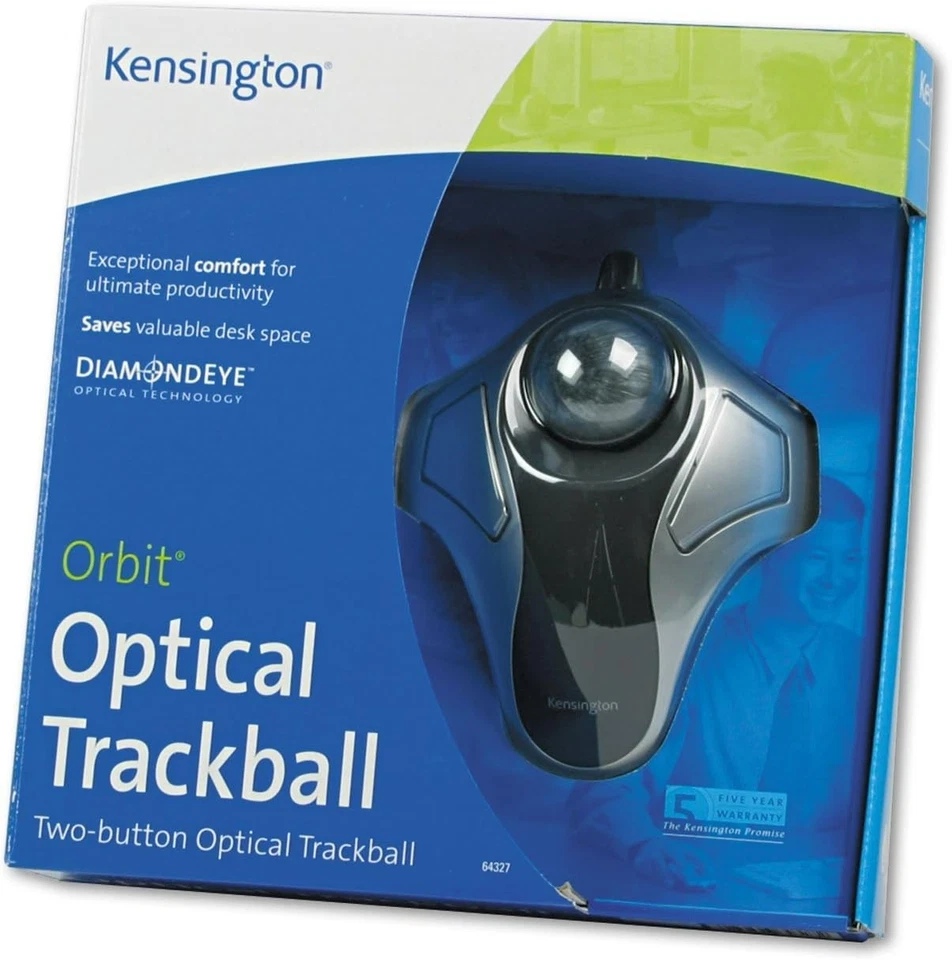 Kensington 64327 Orbit Optical Trackball Mouse USB 2.0 - Black/Silver New - Image 2 of 2