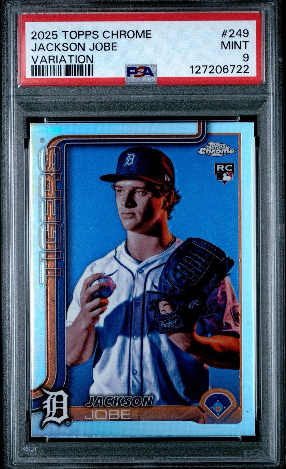 2025 Topps Chrome Image Variation Jackson Jobe #249 (RC) Detroit Tigers PSA 9