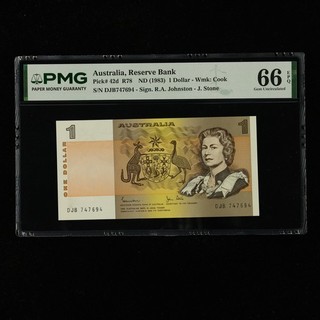 1983 Australia Reserve Bank 1 Dollar Pick#42d PMG 66 EPQ Gem UNC 02