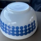 Vintage PYREX 403 Blue Polka Dots White Glass Mixing Nesting Bowl 2-1/2 Qt Quart