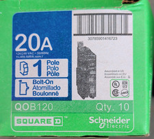 Square D QOB120 20A 1-Pole Bolt-On Circuit Breaker Lot of 10