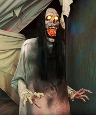 6 FT ANIMATED LURCHING WOMAN HALLOWEEN ANIMATRONIC PROP