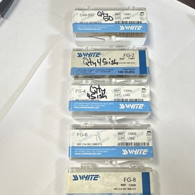 S S White Dental Burs FG Carbide GW-557 FG-2 FG-4 FG-6 FG-8 Dentistry Laboratory