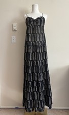 Ralph Lauren Denim & Supply Tiered Maxi Dress Grunge Boho Chic Black Small *FLAW