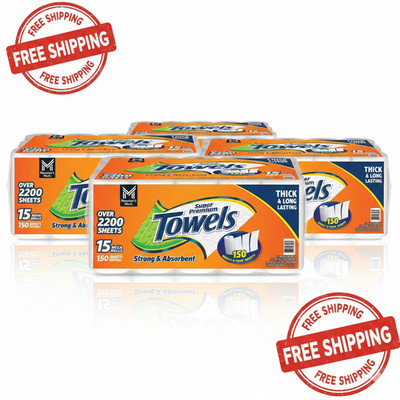 3 PACK OF Member's Mark 10000655 Super Premium 15 Rolls Paper Towels - White