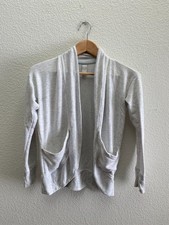 Athleta Girl Open Front Cardigan Sweatshirt Sweater Medium Gray Color 486665