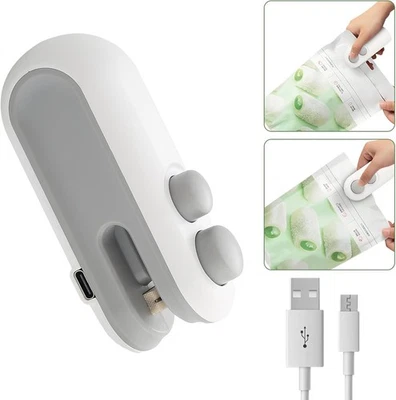 2 in 1 Mini Bag Sealer and Cutter,Rechargeable Chip Bag Sealer Machine