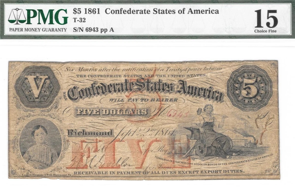 Grade 15 US Confederate Currency for sale | eBay