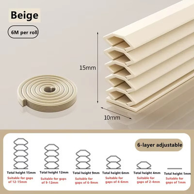Door Gap Seal Strip Silicone SelfAdhesive Draft Stopper Tape Soundproof Weather 