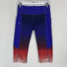 Athleta Running Athletic Tennis Leggings Capri Pants Women's Size Small Blue