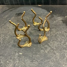Lot of 6pc Vintage Solid Brass  Coat Hooks 3inch Free Shipping