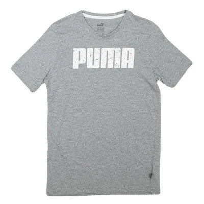 PUMA T-Shirt Femme Gris Classique Coton Mélangé Col Rond Manches Courtes XS - Photo 1/4
