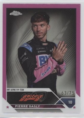 2023 Topps Chrome Formula 1 F1 Drivers Pink Refractor 63/75 Pierre Gasly 0o6m