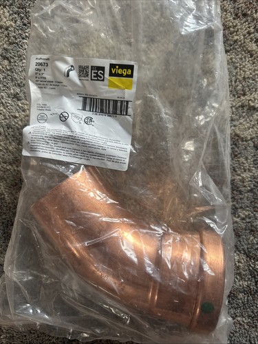 VIEGA 20673 ProPress 3" x 3' Copper  ST 45 degree Elbow New