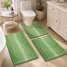 Yamaziot Bathroom Rugs Sets 3 Piece, Ultra Absorbent Non Slip Bath Mats
