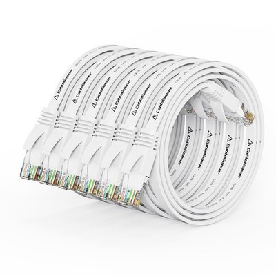 Cat 6 Ethernet Cable 1.5ft 6 Pack at a Cat5e Price but Higher Bandwidth Flat ...