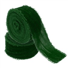 2Roll Velvet Ribbon 1-1/2"x3Yd Handmade Frayed Vintage Ribbons Light Green