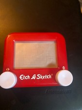 Vintage 1995 Ohio Art POCKET Etch A Sketch Mini Red Toy Retro Drawing Game