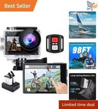Action Camera Waterproof 20MP 5X Zoom 1080p WiFi Remote for Diving Cycling