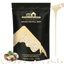2.5lb Wax Beads Kit, Cream Hard Wax Beans For Hair Removal Eyebrow Fa
