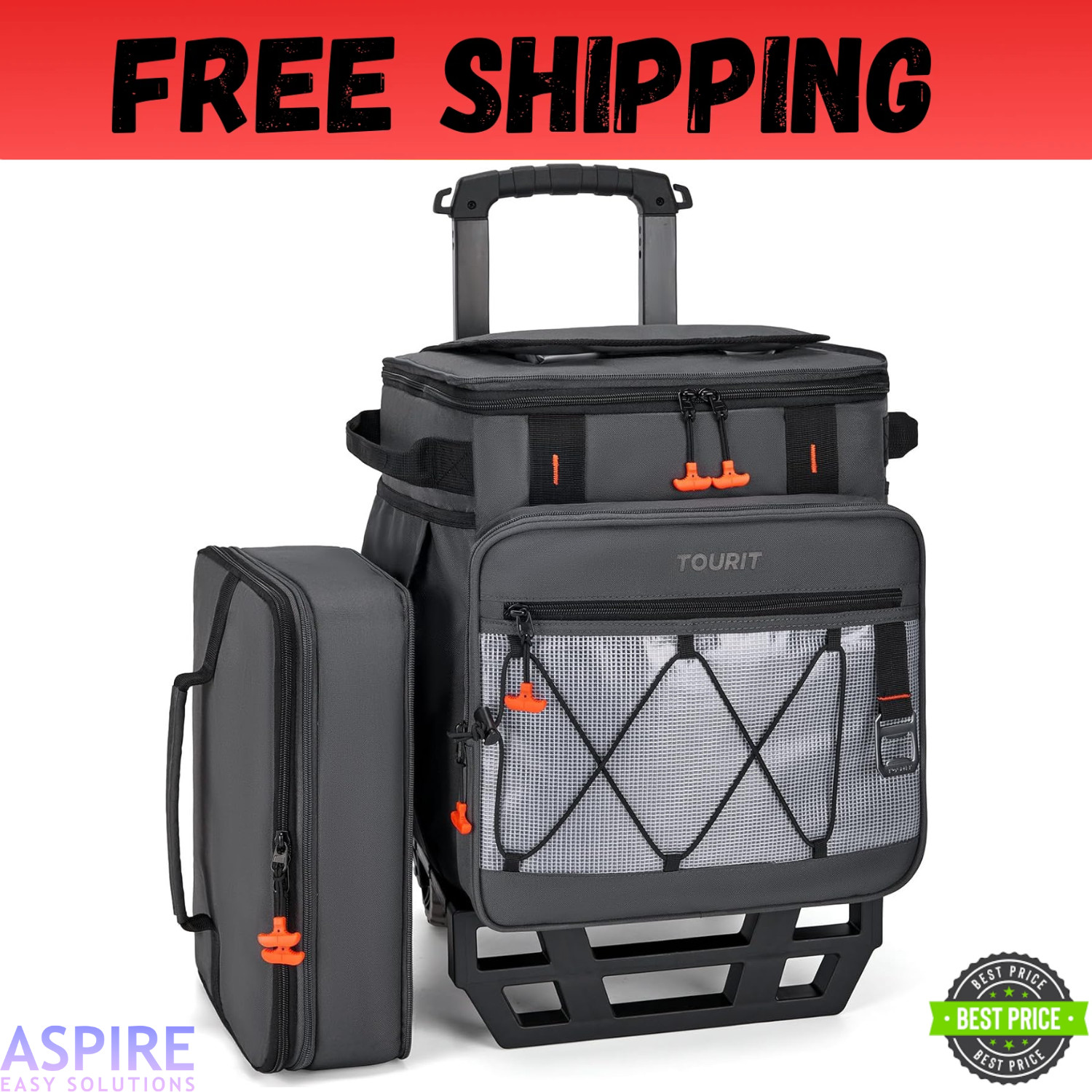 Detachable Double Deck Beach Cooler With Wheels Collapsibl