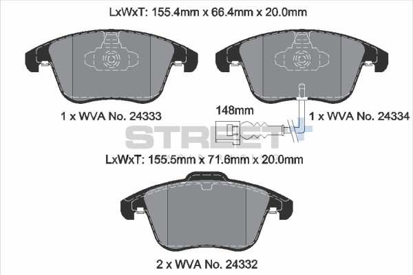 BremsbeläGe VW Sharan (7N1, 7N2) 2.0 TDI Baujahr 05/15-07/18 KW 135 PS 184 - Pag-image