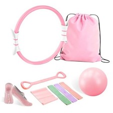 Pilates Kit,Home Pilates Ring Kit for Women,Pilates L-15 IN Pilates Ring Pink