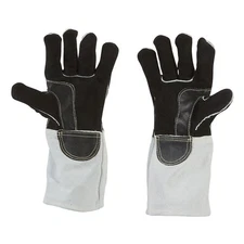 Ironton Leather MIG Welding Gloves, Black/White, One Size Fits Most